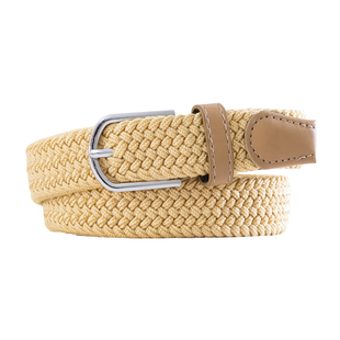 针扣帆布编织 细皮带百搭无孔腰带松紧弹力编制男女适用勒紧裤带