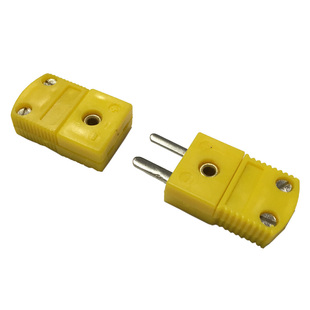 K型热电偶黄插头公母接口传感器插头热电偶探头高温J型热电偶插头