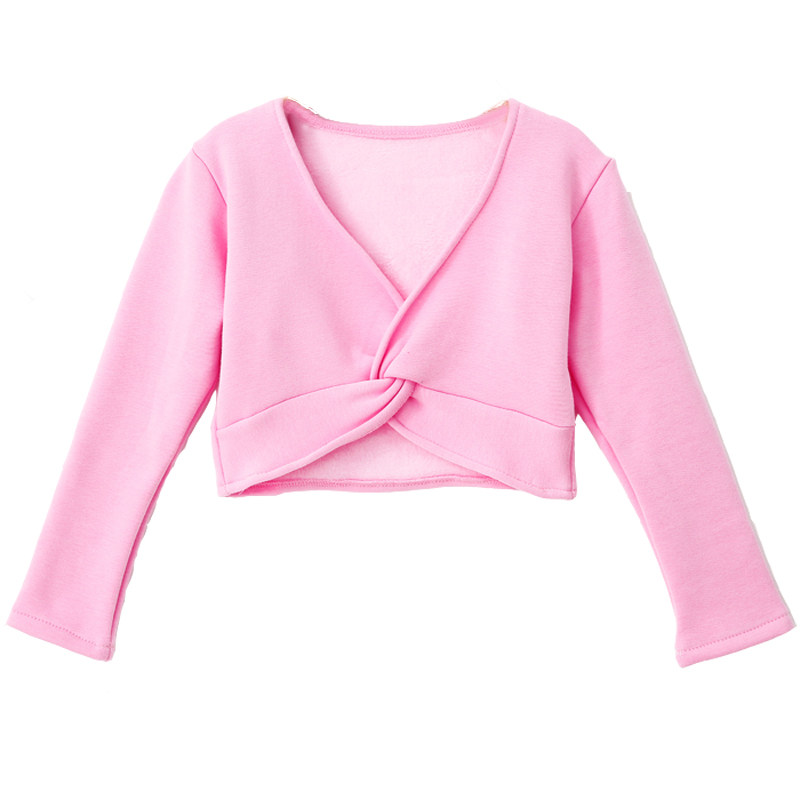 儿童舞蹈服装女童披肩长袖上衣练功服秋冬季外套跳舞服装加绒加厚