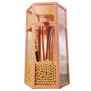 网红化妆刷收纳桶透明玻璃防尘笔刷筒桌面梳妆台彩妆刷收纳盒带盖