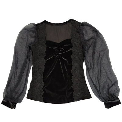 T恤方领灯笼袖大码低胸上衣打底