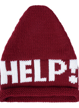 韩国秋冬款help字母套头女尖尖帽