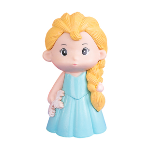 烘焙蛋糕装饰拿雪花小公主玩偶摆件大号镶钻城堡亚克力松树插牌