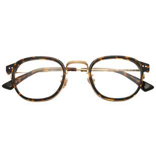 汉HAN眼睛框镜架女潮大脸可配近视平光眼镜成品男款复古圆框41026