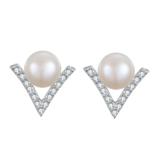 明星同款珍珠耳钉 925纯银耳环女刘涛同款气质简约时尚防过敏耳饰