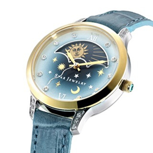 日本star jewelry昼夜星空表 渐变会旋转的机芯日月星辰星月手表