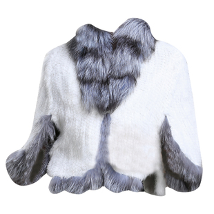 海宁水貂毛披肩女2026春季裘皮外套狐狸毛领编织斗篷短款貂毛皮草