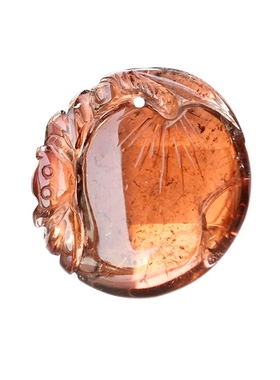 晶体通透苏幕水晶碧玺吊坠手工雕