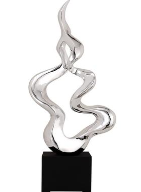 艺术品会所大厅树脂电镀抽象雕塑