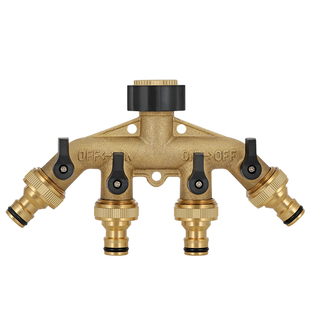 四通接头带开关快接水管软管快接活接万能水龙头通用浇地农用分流