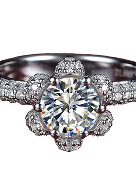 特价清仓显大花朵形莫桑石戒指女