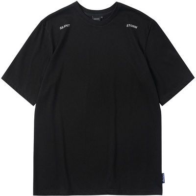 金属印花国潮圆领宽松短袖T恤