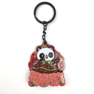 滴胶熊猫钥匙扣挂件四川成都纪念品中国特色外宾礼物文创小礼品