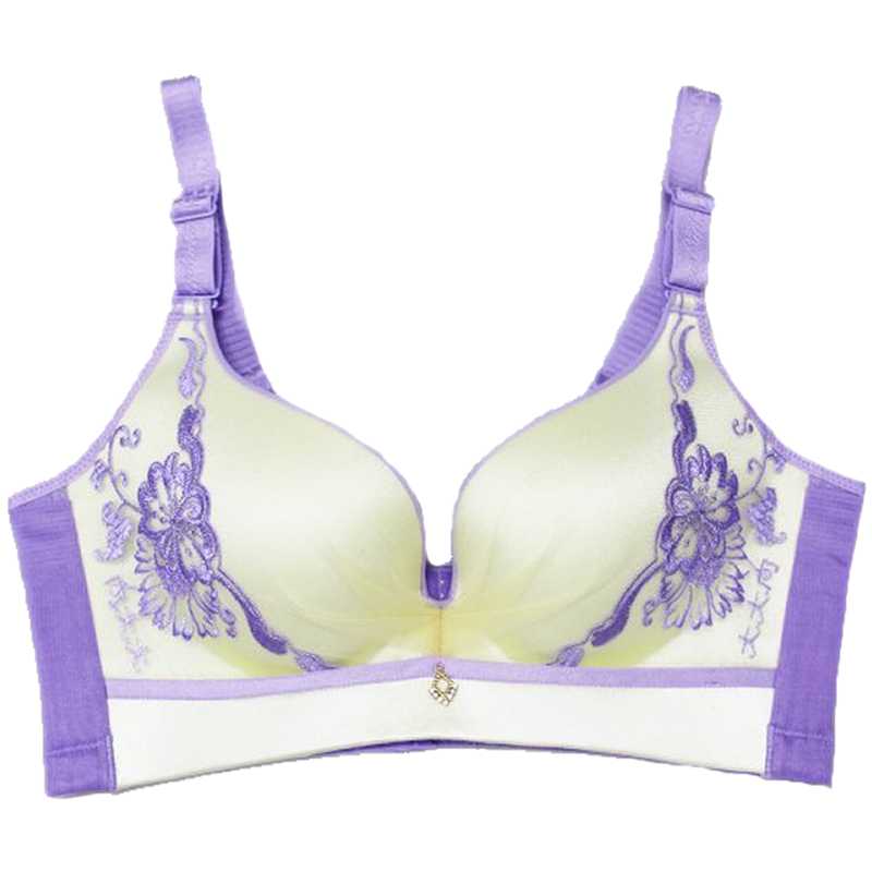 正品 华博向大大无钢圈内衣女聚拢舒适收副乳小胸文胸套装加厚款