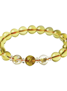 天然黄水晶蛇鸡牛十二生肖手链