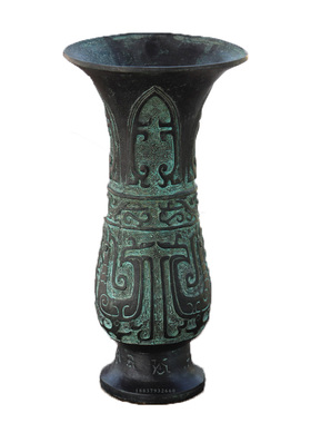 青铜父庚觯典雅摆件创意插花