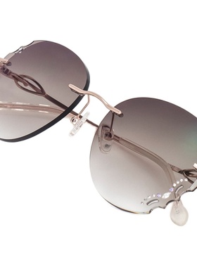 时尚风无框切边成品近视墨镜