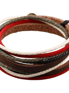 男士手链日韩版彩虹多层缠绕手绳