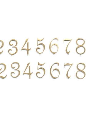 北欧风黄铜酒店数字别墅门牌号