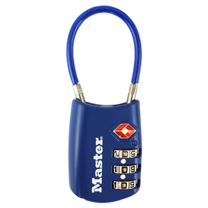 玛斯特锁具TSA海关锁箱包锁密码锁旅行挂锁4688D健身房钢丝绳锁