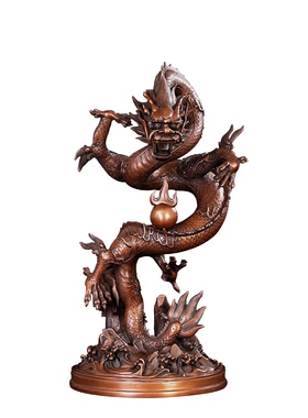 匠泽铜魂龙摆件招财风水工艺品