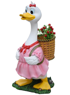 鸭子花缸玻璃钢卡通风装饰摆件