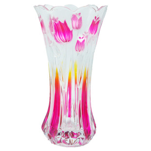 新中式大号玻璃插花瓶新款家用大口径花器水养富贵竹客厅