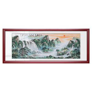 纯手绘真迹招财风水靠山国画