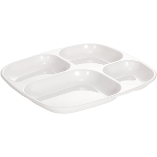 凯柏雅快餐盘仿瓷幼儿园学校食堂密胺餐具分格餐盘塑料四格六格盘