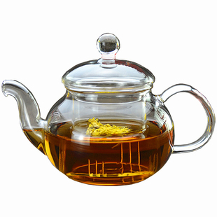 加厚玻璃茶壶 小号透明热水壶过滤功夫冲泡茶器 耐高温家用红茶壶
