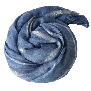 莫代尔纯色金丝条纹柔软超大春夏款丝巾披巾纱巾男女秋冬保暖围巾