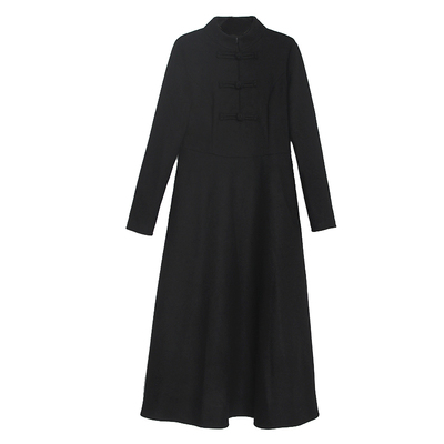 文艺民族风中长裙a字裙秋冬