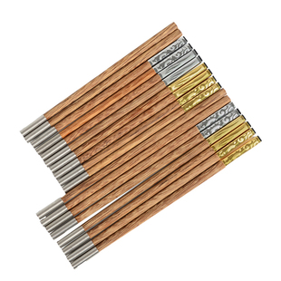 可换头筷子一次性筷子头火锅筷合金拼接鸡翅木筷柄加长筷定制log