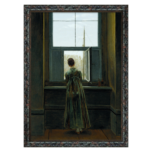 哈默修伊 窗台的背影 欧式美式复古沙发背景墙小众艺术挂画装饰画