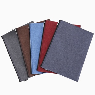 杰利JL4309加厚加里布无折痕疫情宣传拉链袋牛津布A4文件袋素色资料袋防水帆布试卷袋订做印刷培训班定制LOGO