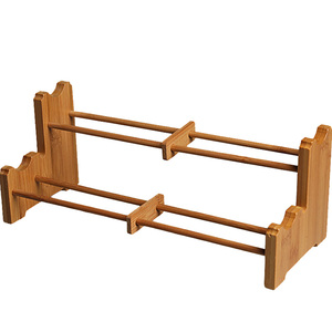 双层茶台茶杯架竹制沥水晾杯架摆件功夫茶具配件单层收纳架茶杯托