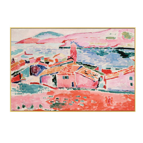 马蒂斯抽象装饰画挂画餐厅简约油画红色房子壁画挂画无框画印象派