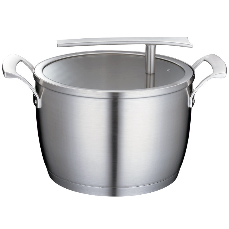 顺发名门2代20cm双柄汤锅304不锈钢三层复合底无涂层电磁炉通用