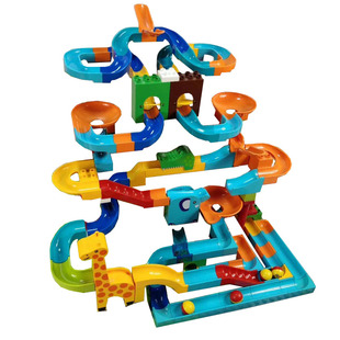 兼容le高大粒积木墙滑道滚珠轨道90度翻转角2球3-6岁儿童玩具配件