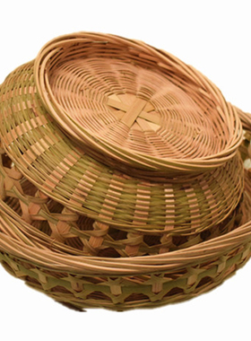 竹编收纳筐制品手工工艺品