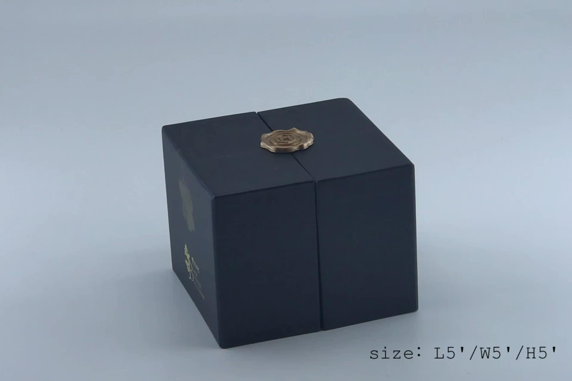 Custom Luxury Matte Black Cardboard Gift Box With Gold Stamping Logo