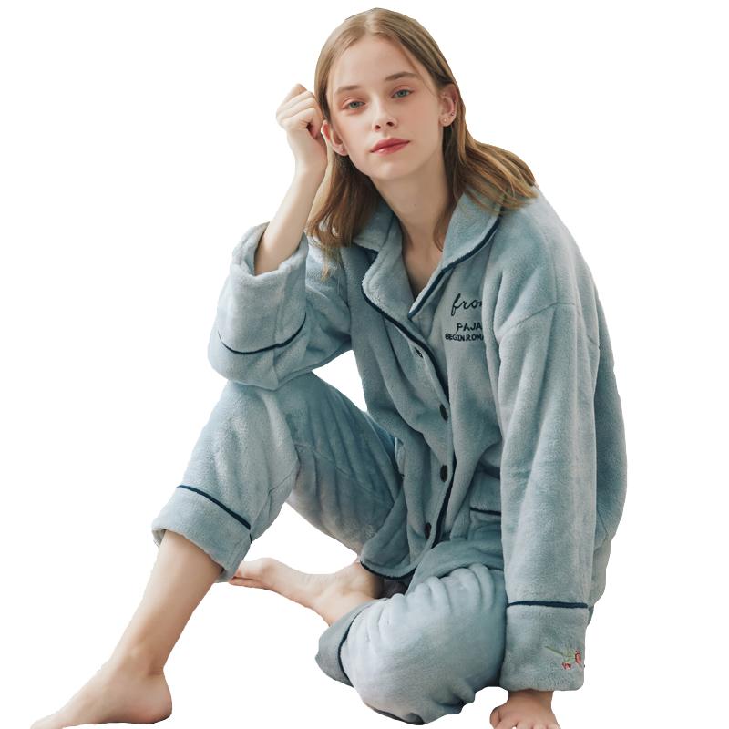 冬季珊瑚绒睡衣加厚可外穿家居服