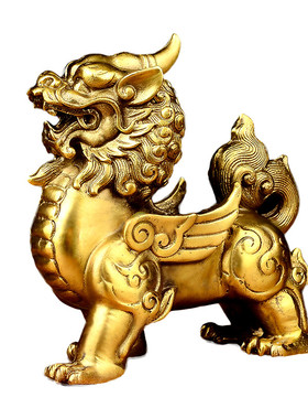 知行斋纯黄铜貔貅摆件大小号精品