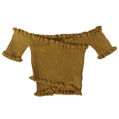 夏季薄木耳边一字领短款修身短袖