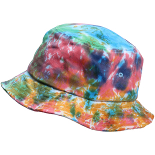 全棉扎染渔夫帽原宿嘻哈个性花色盆帽男女高街ins日系遮阳帽潮牌