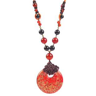 凤仪（饰品）长款项链毛衣链挂件复古配饰琉璃挂件吊坠民族风