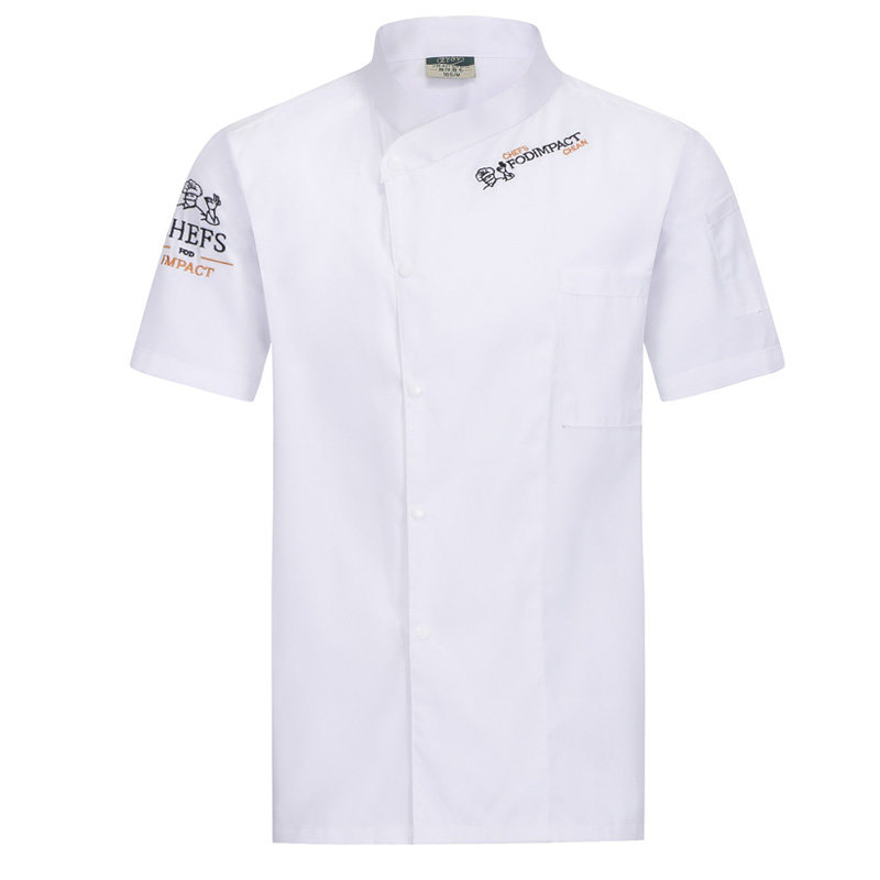 厨师服短袖夏薄款饭店厨房工作服