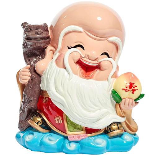 妙工坊寿翁寿婆老寿星摆件送老人生日礼物妈妈长辈祝寿礼品装饰品