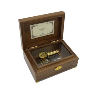 30音上发条手动雷曼士木质音乐盒定制歌曲照片曲目金属机械八音盒