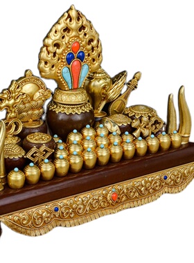 藏村镀金黄铜桌面摆件